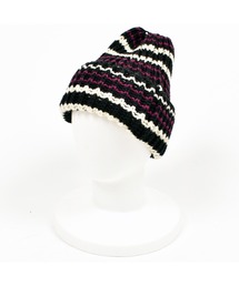 HIGHLAND 2000（ハイランドトゥーサウザンド）の「HIGHLAND 2000 リブ編み ニット帽 Rib Multi Border BW 001 Bobcap（ニットキャップ/ビーニー）」