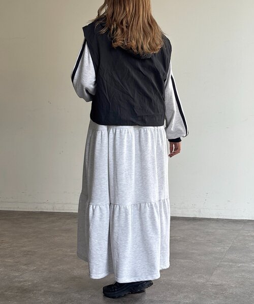 U.S. POLO ASSN.(ユーエスポロアッスン)の「【U.S. POLO ASSN.】裏毛ティアードワンピース(ワンピース・レディース・グレー/チャコールグレー/グリーン/ネイビー・FREE)」の10枚目の写真