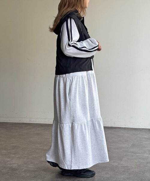 U.S. POLO ASSN.(ユーエスポロアッスン)の「【U.S. POLO ASSN.】裏毛ティアードワンピース(ワンピース・レディース・グレー/チャコールグレー/グリーン/ネイビー・FREE)」の11枚目の写真