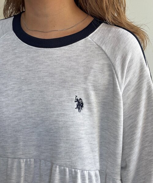 U.S. POLO ASSN.(ユーエスポロアッスン)の「【U.S. POLO ASSN.】裏毛ティアードワンピース(ワンピース・レディース・グレー/チャコールグレー/グリーン/ネイビー・FREE)」の14枚目の写真