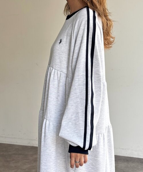 U.S. POLO ASSN.(ユーエスポロアッスン)の「【U.S. POLO ASSN.】裏毛ティアードワンピース(ワンピース・レディース・グレー/チャコールグレー/グリーン/ネイビー・FREE)」の15枚目の写真