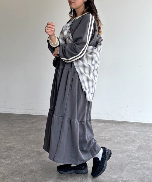 U.S. POLO ASSN.(ユーエスポロアッスン)の「【U.S. POLO ASSN.】裏毛ティアードワンピース(ワンピース・レディース・グレー/チャコールグレー/グリーン/ネイビー・FREE)」の19枚目の写真