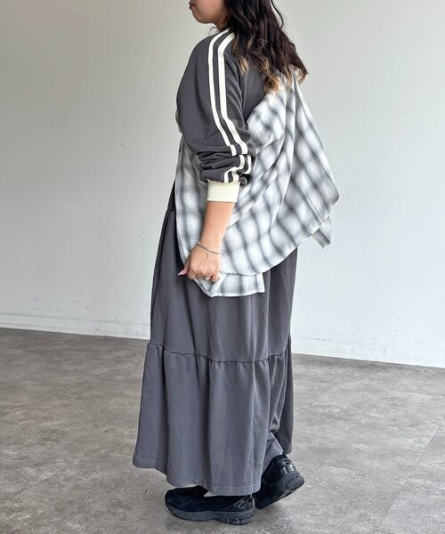 U.S. POLO ASSN.(ユーエスポロアッスン)の「【U.S. POLO ASSN.】裏毛ティアードワンピース(ワンピース・レディース・グレー/チャコールグレー/グリーン/ネイビー・FREE)」の20枚目の写真