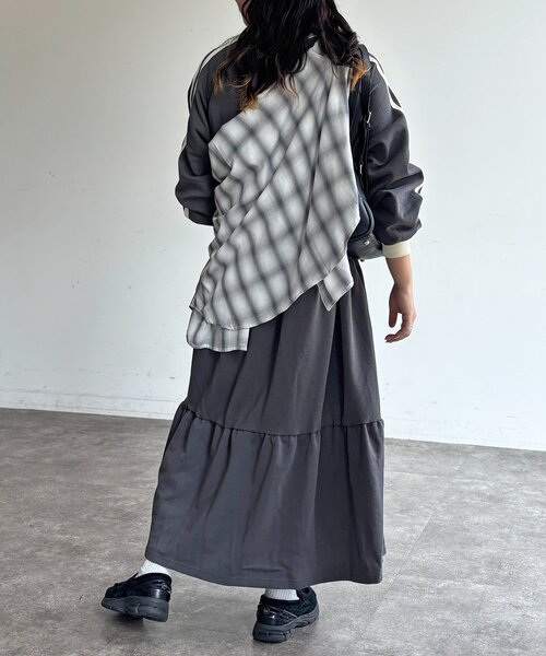 U.S. POLO ASSN.(ユーエスポロアッスン)の「【U.S. POLO ASSN.】裏毛ティアードワンピース(ワンピース・レディース・グレー/チャコールグレー/グリーン/ネイビー・FREE)」の21枚目の写真