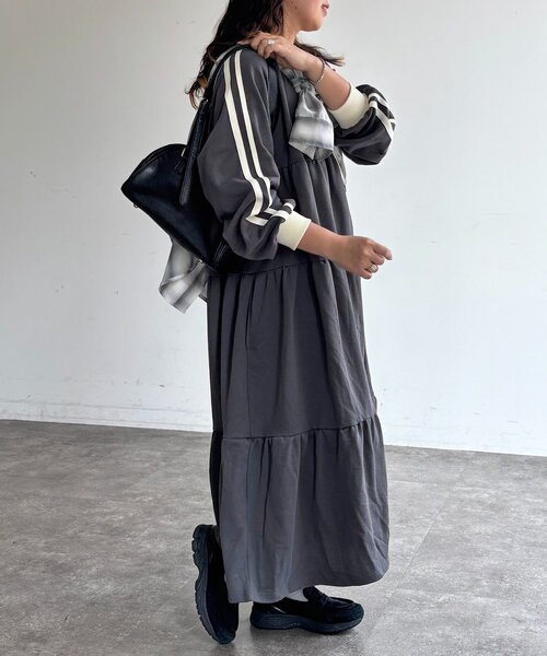 U.S. POLO ASSN.(ユーエスポロアッスン)の「【U.S. POLO ASSN.】裏毛ティアードワンピース(ワンピース・レディース・グレー/チャコールグレー/グリーン/ネイビー・FREE)」の22枚目の写真