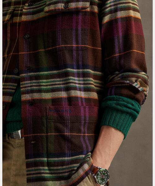 POLO RALPH LAUREN（ポロ ラルフ ローレン）の「チェック ブラッシュド フランネル オーバーシャツ（シャツ/ブラウス・メンズ・マルチ・XS/S/M/L）」の4枚目の写真