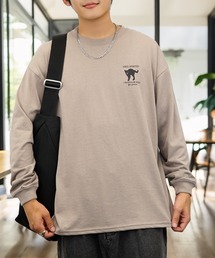 Tシャツ/カットソー（ブラウン/茶色系・刺繍）ファッション通販