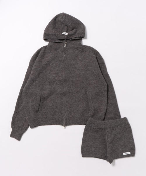 ViViDAY（ビビデー）の「【上下2点セット】フード付きニットカーディガン＋ニットショートパンツ（セットアップ・レディース・グレー/ダークグレー/ライトベージュ・M）」の21枚目の写真