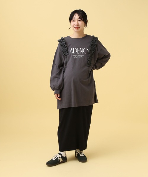 LEPSIM（レプシィム）の「【産前・産後対応】マタニティ／リブナロースカート　582139（マタニティウェア/グッズ・レディース・グリーン/ブラック・FREE）」の20枚目の写真