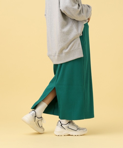 LEPSIM（レプシィム）の「【産前・産後対応】マタニティ／リブナロースカート　582139（マタニティウェア/グッズ・レディース・グリーン/ブラック・FREE）」の14枚目の写真