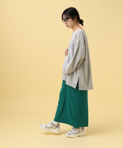 LEPSIM（レプシィム）の「【産前・産後対応】マタニティ／リブナロースカート　582139（マタニティウェア/グッズ・レディース・グリーン/ブラック・FREE）」の11枚目の写真