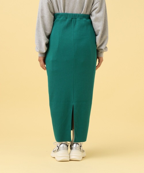 LEPSIM（レプシィム）の「【産前・産後対応】マタニティ／リブナロースカート　582139（マタニティウェア/グッズ・レディース・グリーン/ブラック・FREE）」の8枚目の写真