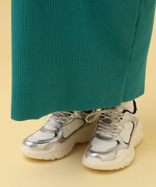 LEPSIM（レプシィム）の「【産前・産後対応】マタニティ／リブナロースカート　582139（マタニティウェア/グッズ・レディース・グリーン/ブラック・FREE）」の5枚目の写真