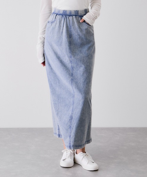 Jayro（ジャイロ）の「カットデニムナロースカート（スカート・レディース・ブラック系その他/ブルー・M）」の2枚目の写真