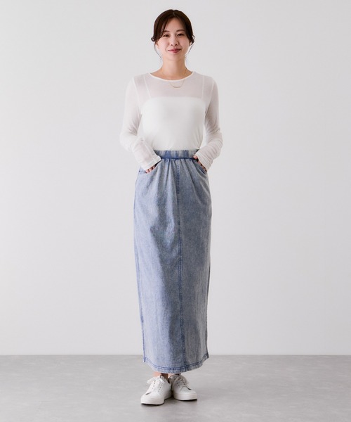 Jayro（ジャイロ）の「カットデニムナロースカート（スカート・レディース・ブラック系その他/ブルー・M）」の6枚目の写真