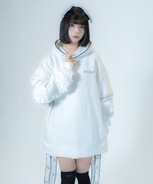 Re:CRYPT（リクリプト）の「2WAYギャザースリーブパーカー / プルパーカー 裏起毛 変形 ハーフスリーブ ベルト（パーカー）」