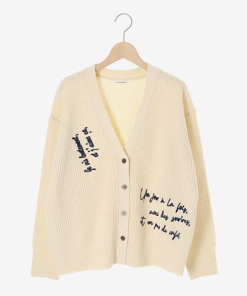 le.coeur blanc(ルクールブラン)の「メッセージ刺繍Vカーディガン(カーディガン/ボレロ・レディース・キャメル/アイボリー・38)」の16枚目の写真
