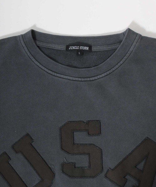 Salong hameu（サロン ハミュー）の「セットアップ対応 USAカモフラロゴアップリケ ピグメントウォッシュスウェットトレーナー メンズ レディース ユニセックス（スウェット・メンズ・ピンク/スミクロ/ネイビー・M/L）」の11枚目の写真