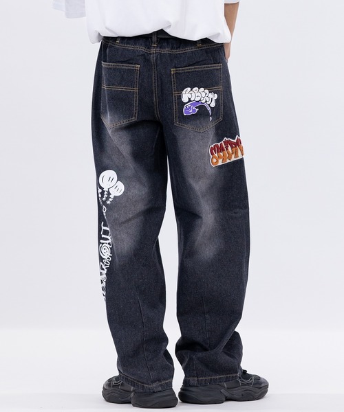 JOHN'S CLOSET（ジョンズクローゼット）の「【13】ワッペンデニム カーブデニムパンツ（デニムパンツ・メンズ・ブルー/ブラック・MEDIUM/LARGE）」の5枚目の写真