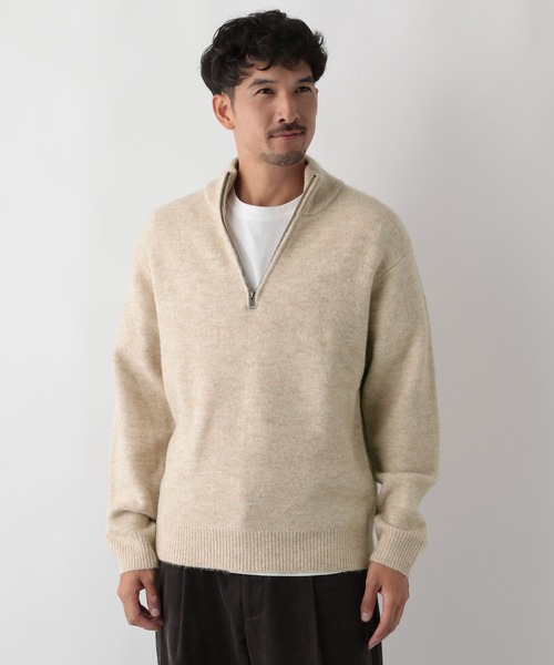 FOUND GOOD（ファウンドグッド）の「フワフワハーフZIPニット（ニット/セーター・メンズ・グレー系8/ベージュ/ブラック・XL/L/M/S）」の3枚目の写真