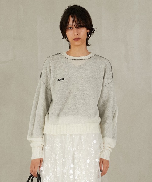 PRANK PROJECT（プランクプロジェクト）の「リバーシブルモヘアニット / Reversible Mohair Knit（ニット/セーター・レディース・レッド/グレー/ブラック・FREE）」の19枚目の写真