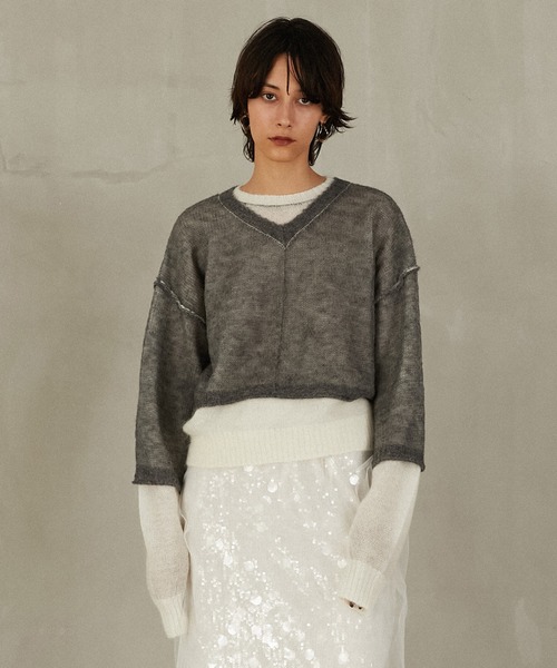 PRANK PROJECT（プランクプロジェクト）の「リバーシブルモヘアニット / Reversible Mohair Knit（ニット/セーター・レディース・レッド/グレー/ブラック・FREE）」の12枚目の写真