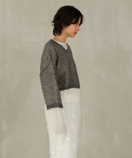 PRANK PROJECT（プランクプロジェクト）の「リバーシブルモヘアニット / Reversible Mohair Knit（ニット/セーター・レディース・レッド/グレー/ブラック・FREE）」の15枚目の写真