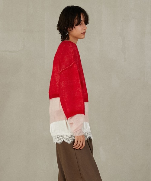 PRANK PROJECT（プランクプロジェクト）の「リバーシブルモヘアニット / Reversible Mohair Knit（ニット/セーター・レディース・レッド/グレー/ブラック・FREE）」の9枚目の写真