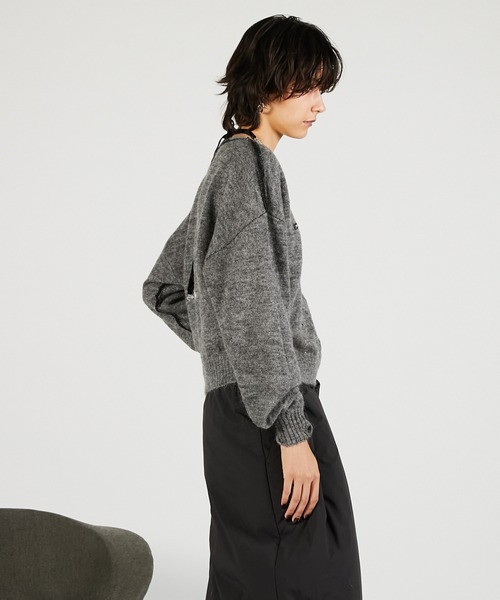 PRANK PROJECT（プランクプロジェクト）の「リバーシブルモヘアニット / Reversible Mohair Knit（ニット/セーター・レディース・レッド/グレー/ブラック・FREE）」の6枚目の写真