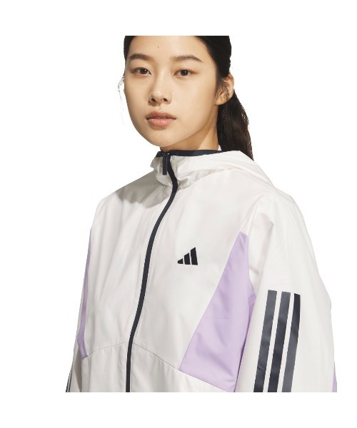 アディダス [Team ルーズフィット ウインドブレーカージャケット] IEH73-IK9870 カラー:ブラック×グレーファイブ×ホワイト Mサイズ  ルーズフィット ウインドブレーカー チーム レディース トラム メッシュ裏地付き 新品　アディダス　adidas　 ウインドブレーカー IEH73　Mサイズ