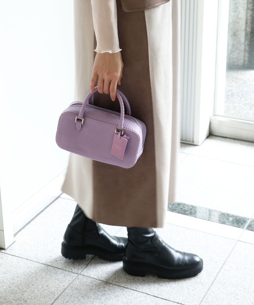 POMTATA（ポンタタ）の「TONE mini boston bag【POMTATA/ポンタタ】（ボストンバッグ・レディース・ラベンダー/グレイッシュベージュ・フリー）」の3枚目の写真