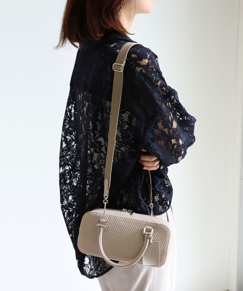POMTATA（ポンタタ）の「TONE mini boston bag【POMTATA/ポンタタ】（ボストンバッグ・レディース・ラベンダー/グレイッシュベージュ・フリー）」の4枚目の写真