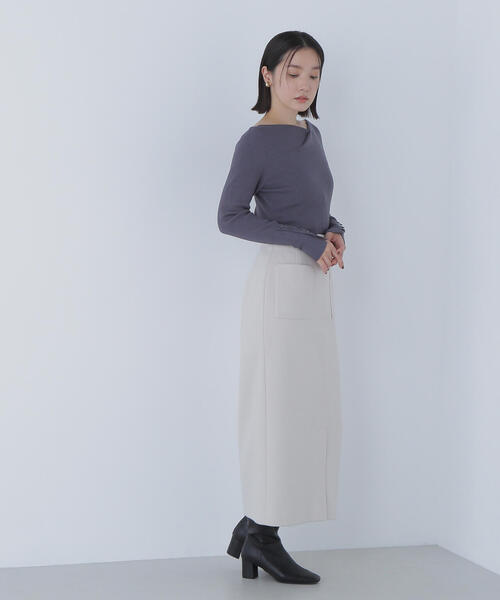 NATURAL BEAUTY BASIC（ナチュラルビューティーベーシック）の「◇ニュアンスネックリブニット（ニット/セーター・レディース・ピンク/ブルー/オフホワイト/チャコールグレー・FREE）」の10枚目の写真