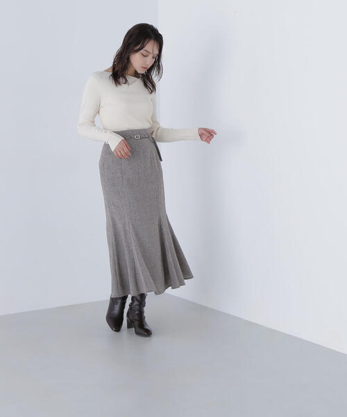 NATURAL BEAUTY BASIC（ナチュラルビューティーベーシック）の「◇ニュアンスネックリブニット（ニット/セーター・レディース・ピンク/ブルー/オフホワイト/チャコールグレー・FREE）」の20枚目の写真