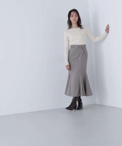 NATURAL BEAUTY BASIC（ナチュラルビューティーベーシック）の「◇ニュアンスネックリブニット（ニット/セーター・レディース・ピンク/ブルー/オフホワイト/チャコールグレー・FREE）」の22枚目の写真