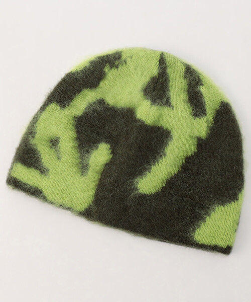 Gramicci(グラミチ)の「GRAMICCI/グラミチ MOHAIR BURLY RUNNINGMAN BEANIE(ニットキャップ/ビーニー・メンズ・グリーン/オレンジ/ネイビー・ONE SIZE)」の2枚目の写真