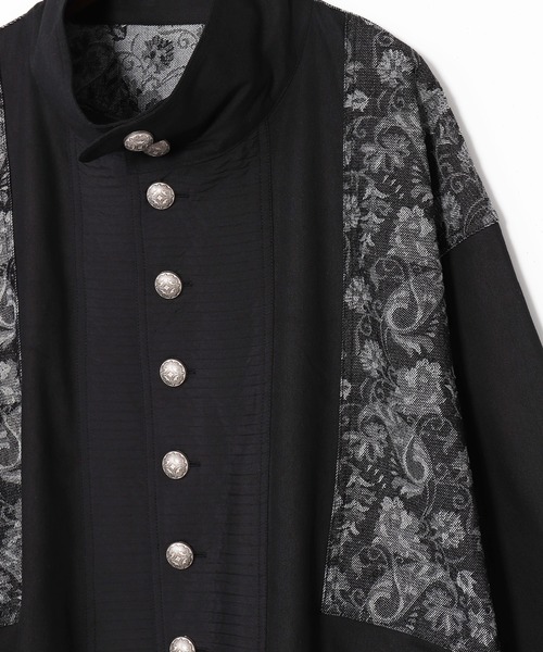 チャイハネ（チャイハネ）の「【チャイハネ】ヤオリ異素材パッチワークMEN'Sロングカーディガン（カーディガン/ボレロ・メンズ・ベージュ/ブラック/ブルー・FREE）」の5枚目の写真