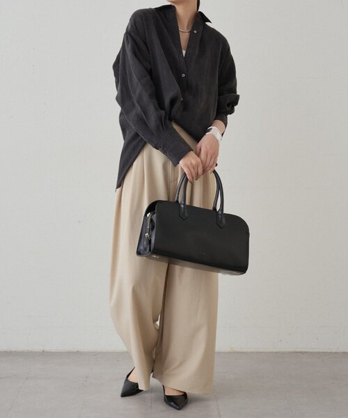 LOUNGEDRESS(ラウンジドレス)の「【GALENA/ガレナ】クラシックボストンバッグ(ボストンバッグ・レディース・ブラック/ブラウン・FREE)」の5枚目の写真