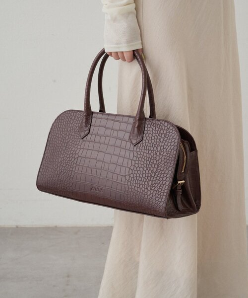 LOUNGEDRESS(ラウンジドレス)の「【GALENA/ガレナ】クラシックボストンバッグ(ボストンバッグ・レディース・ブラック/ブラウン・FREE)」の8枚目の写真