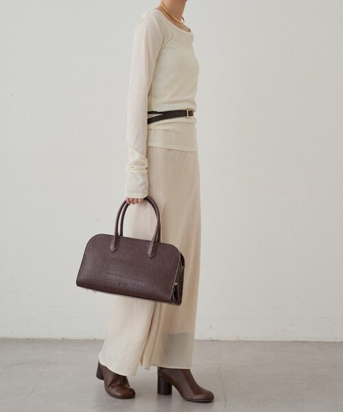 LOUNGEDRESS(ラウンジドレス)の「【GALENA/ガレナ】クラシックボストンバッグ(ボストンバッグ・レディース・ブラック/ブラウン・FREE)」の10枚目の写真