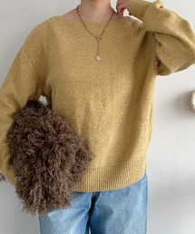 Doux archives | スパンコールボートネックニット(ニット/セーター)