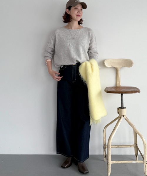 Doux archives(ドゥアルシーヴ)の「スパンコールボートネックニット(ニット/セーター・レディース・アイボリー/ブラウン/ラベンダー/イエロー・FREE)」の21枚目の写真