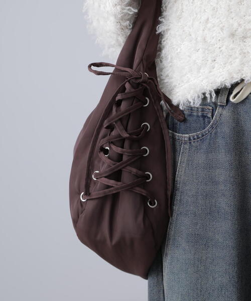 FREE'S MART（フリーズマート）の「レースアップバッグ（トートバッグ・レディース・ブラウン/ブラック・ﾌﾘ-）」の11枚目の写真