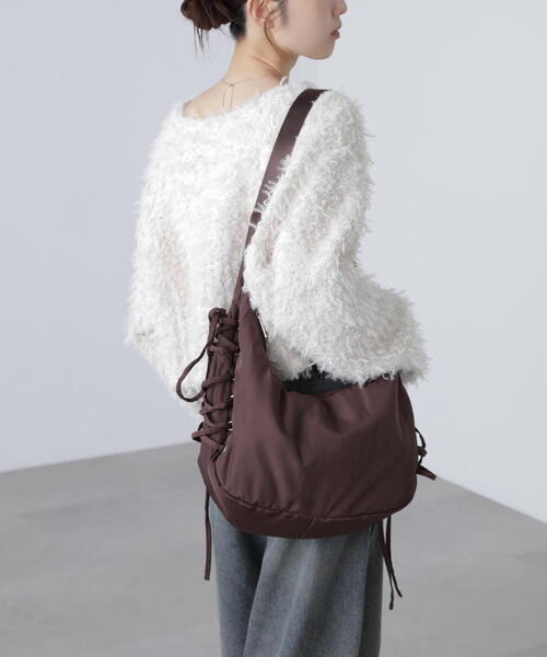 FREE'S MART（フリーズマート）の「レースアップバッグ（トートバッグ・レディース・ブラウン/ブラック・ﾌﾘ-）」の2枚目の写真