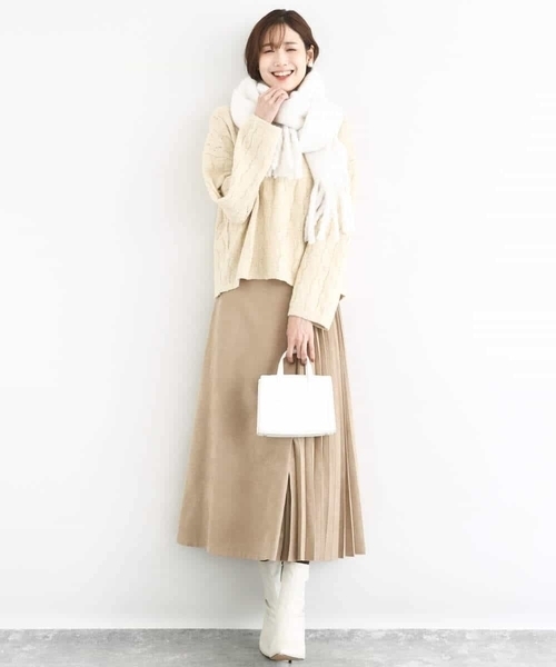 MK MICHEL KLEIN（エムケーミッシェルクラン）の「スパンコールラメ入りニット/洗える（ニット/セーター・レディース・ベージュ/ライトグレー/ピンク・38）」の9枚目の写真