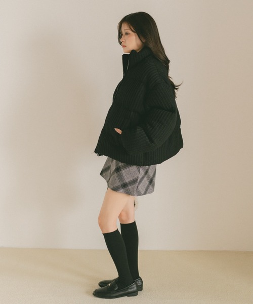 VANNIE U（ヴァニーユー）の「ケーブルニット中綿コート（その他アウター・レディース・ブラック/アイボリー・FREE）」の17枚目の写真