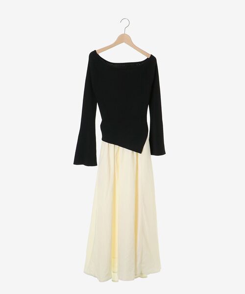 アシメドッキングニットワンピース（ワンピース）｜cle blatt