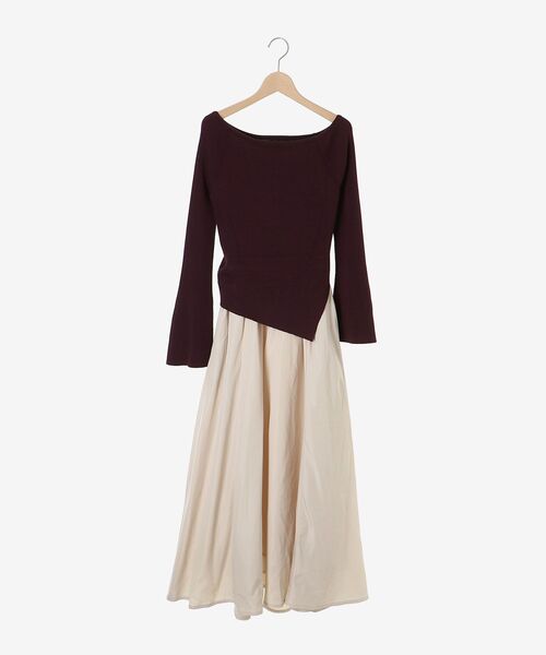 アシメドッキングニットワンピース（ワンピース）｜cle blatt