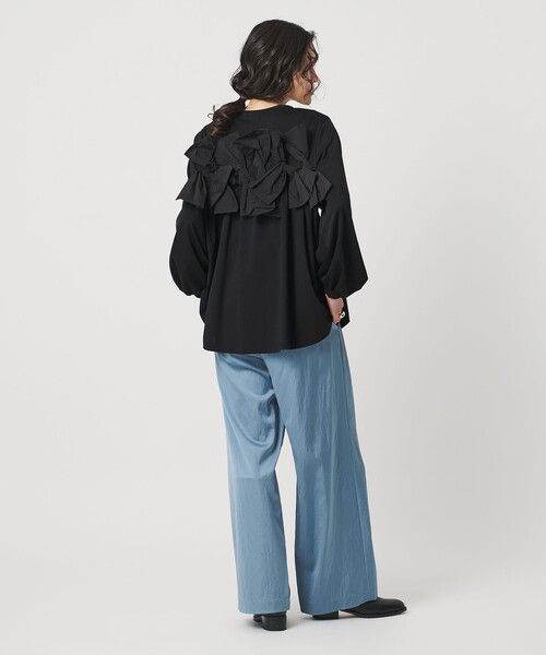 ユナイテッドアローズ今期リボンコンビ パフスリーブカットソー ウォッシャブル リボン コンビ パフスリーブ カットソー ‐ウォッシャブル‐（T