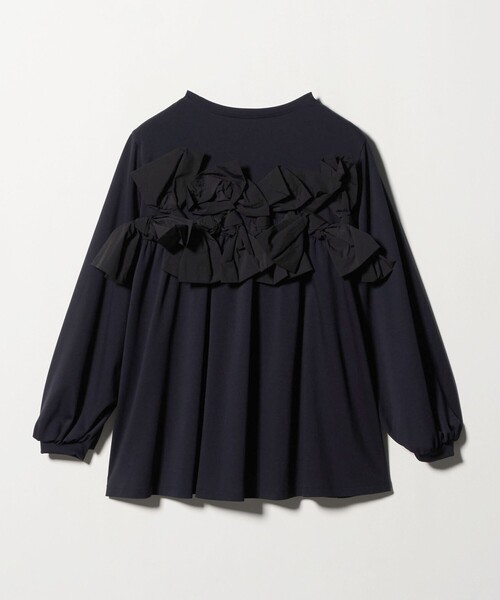 12/1までブラックフライデー！　新品　ユナイテッドアローズ　リボンコンビパフ リボン コンビ パフスリーブ カットソー ‐ウォッシャブル‐（Tシャツ